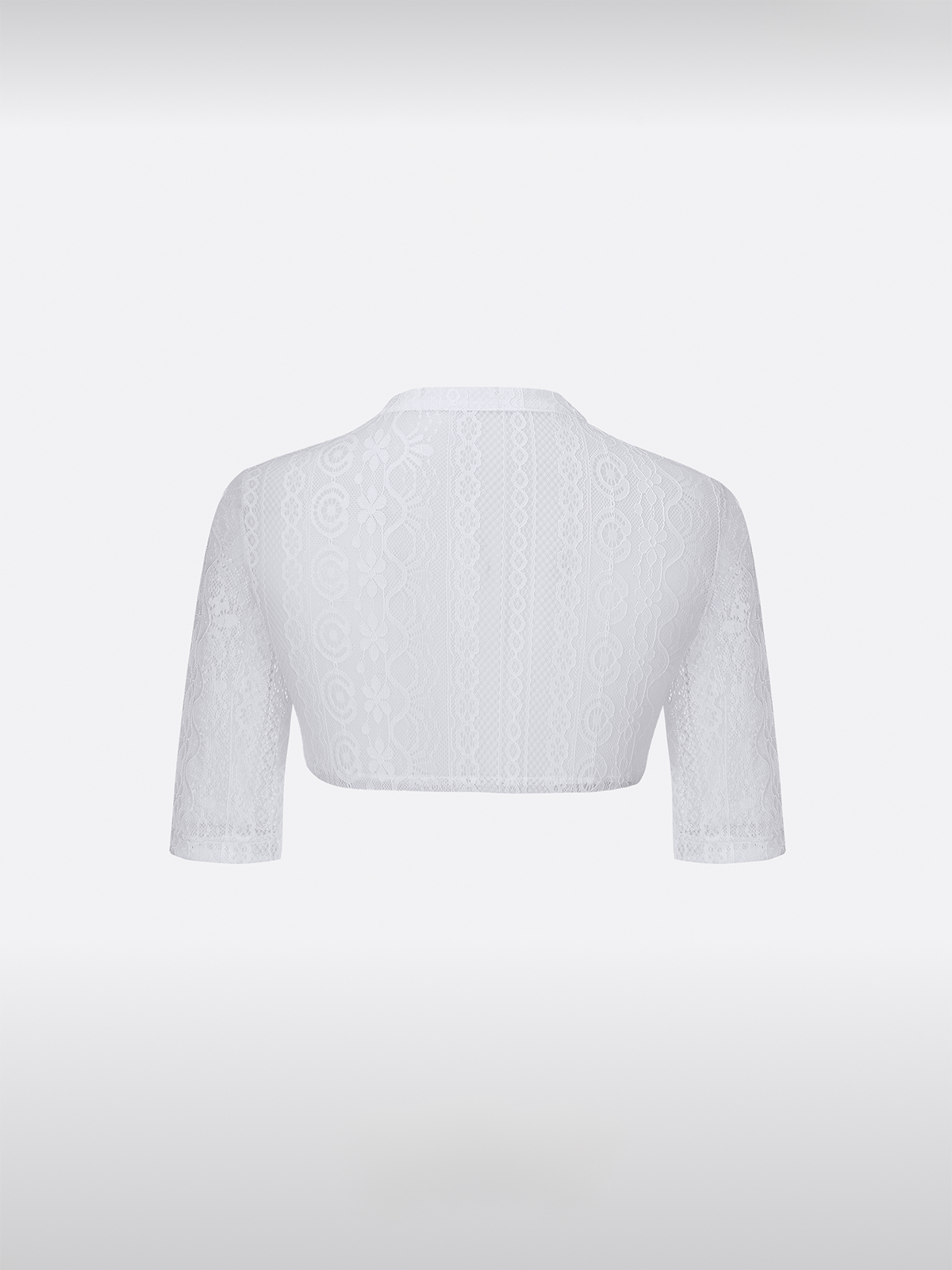 Weiß Damen V-Ausschnitt Halbarm Drindlbluse